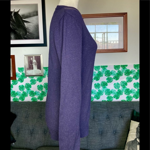 🌞3/$18🌞NWOT Merona Women’s Navy Blue Textured Crewneck Sweater - Picture 4 of 6